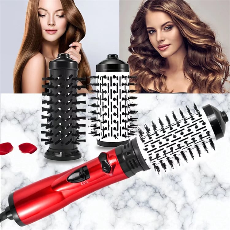 🎁 50% KORTING!! 3-in-1 heteluchtstyler en roterende föhn – Droogt, krult en stijlt!