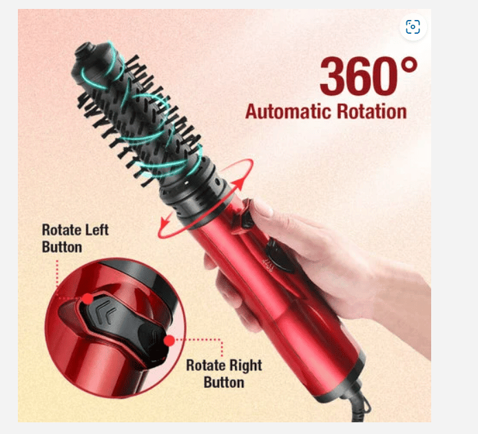 🎁 50% KORTING!! 3-in-1 heteluchtstyler en roterende föhn – Droogt, krult en stijlt!