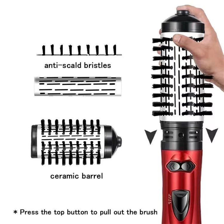 🎁 50% KORTING!! 3-in-1 heteluchtstyler en roterende föhn – Droogt, krult en stijlt!