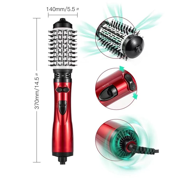 🎁 50% KORTING!! 3-in-1 heteluchtstyler en roterende föhn – Droogt, krult en stijlt!